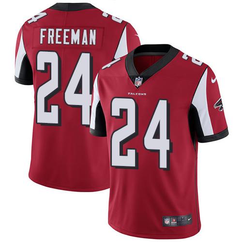 Nike Falcons #24 Devonta Freeman Red Team Color Youth Stitched NFL Vapor Untouchable Limited Jersey - Click Image to Close